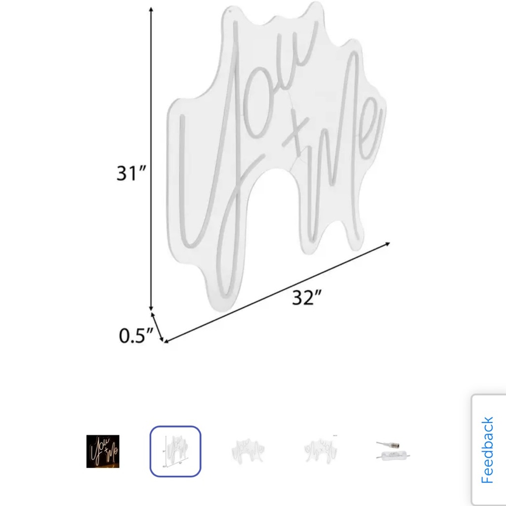 White 'You & Me' Led Sign